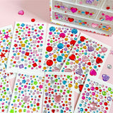 Multicolor Self-Adhesive Crystal 3D Stickers - 65 pcs - Oval