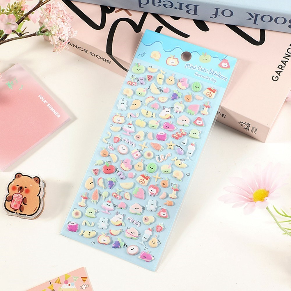 Mini 3D Bubble Foam Stickers - Mixed Fruit