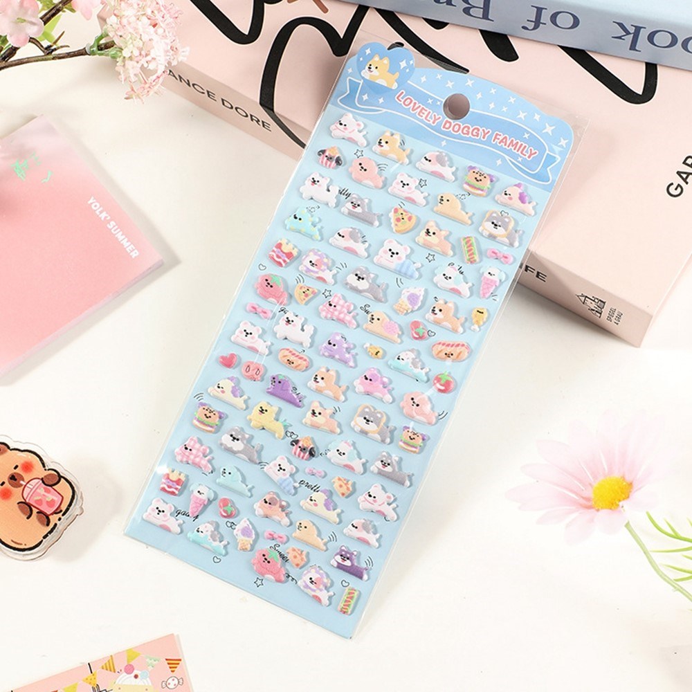 Mini 3D Bubble Foam Stickers - Dogs & Food