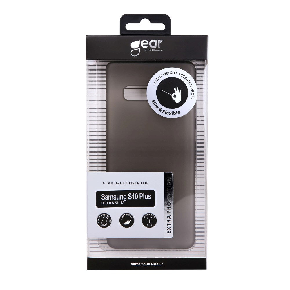 Samsung Galaxy S10+ (Plus) GEAR Semi Transparent Flexible Plastic Case - Black