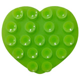 Heart-Shaped Silicone Suction Cup Phone Holder - Light Green