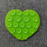 Heart-Shaped Silicone Suction Cup Phone Holder - Light Green