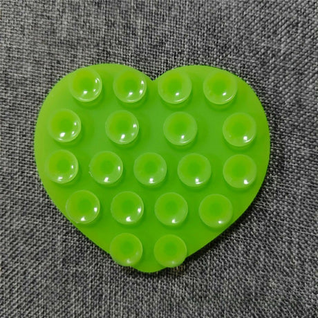Heart-Shaped Silicone Suction Cup Phone Holder - Light Green