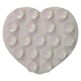 Heart-Shaped Silicone Suction Cup Phone Holder - Beige