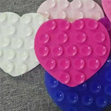Heart-Shaped Silicone Suction Cup Phone Holder - Beige