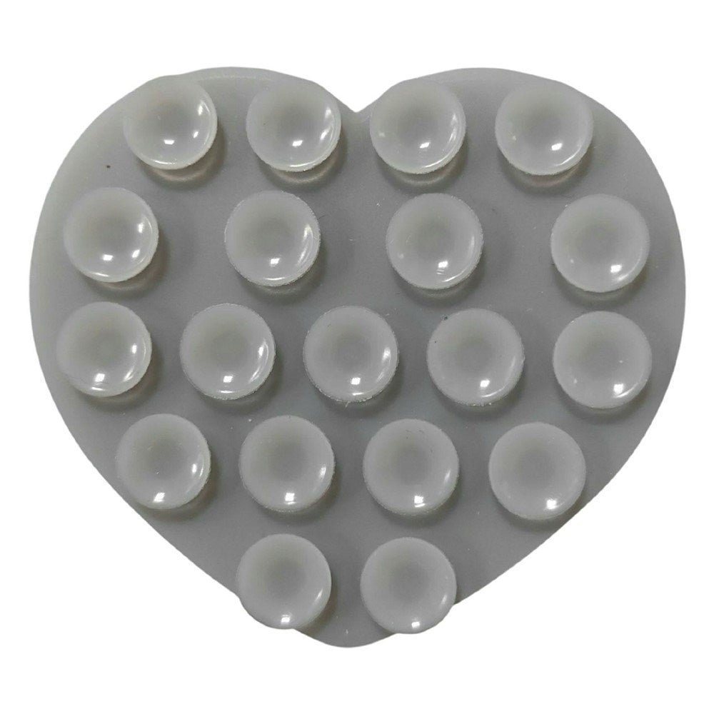 Heart-Shaped Silicone Suction Cup Phone Holder - Grey