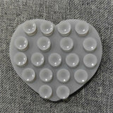Heart-Shaped Silicone Suction Cup Phone Holder - Grey