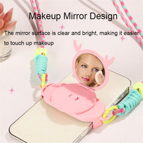 Strap for Smartphone with Make-up Mirror - White