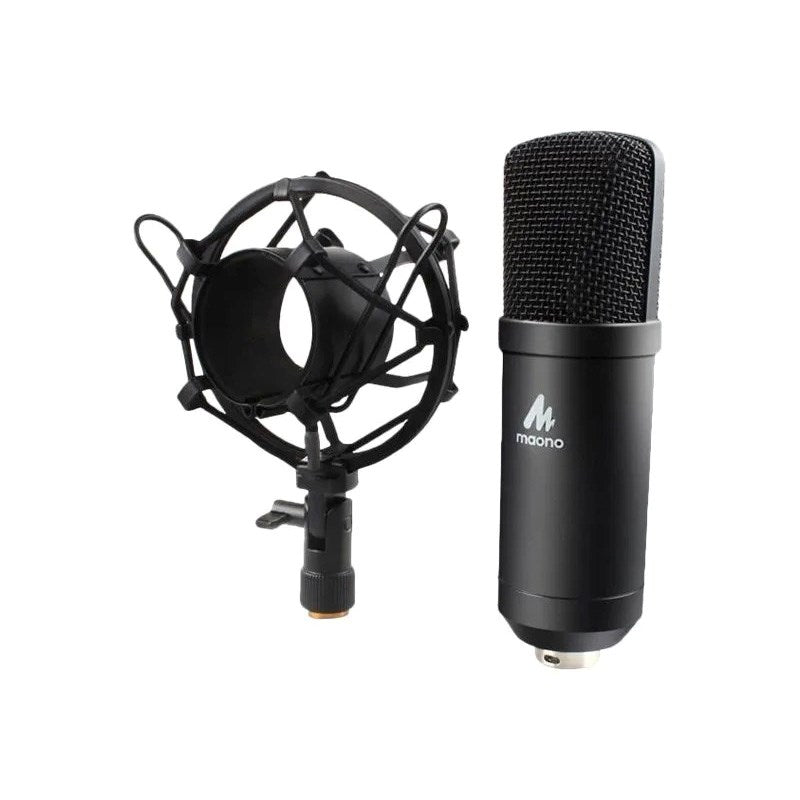 Condenser Podcasting Microphone Kit Maono with 16 mm Microphone, Mount and Filter – Black
