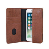 Buffalo Wallet Genuine Leather Universal Case with Wallet (Max. Mobile: 160 x 75mm) - Brown