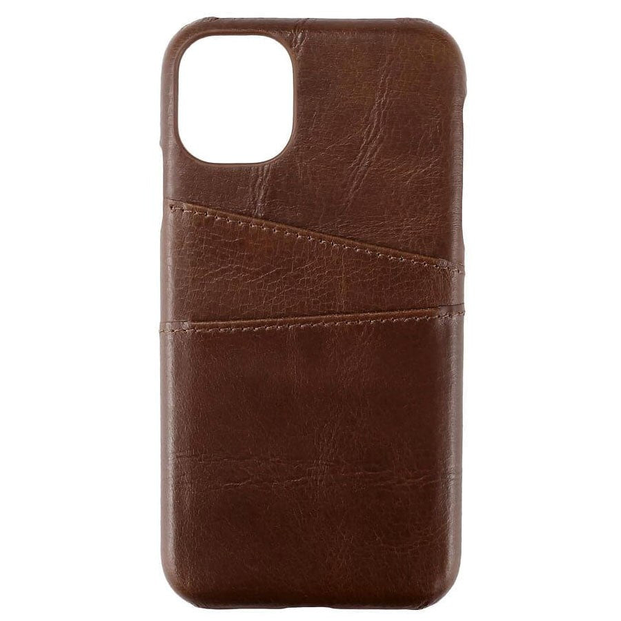 iPhone 11 GEAR Onsala Collection Phone Case w. Card Holder / Leather - Brown