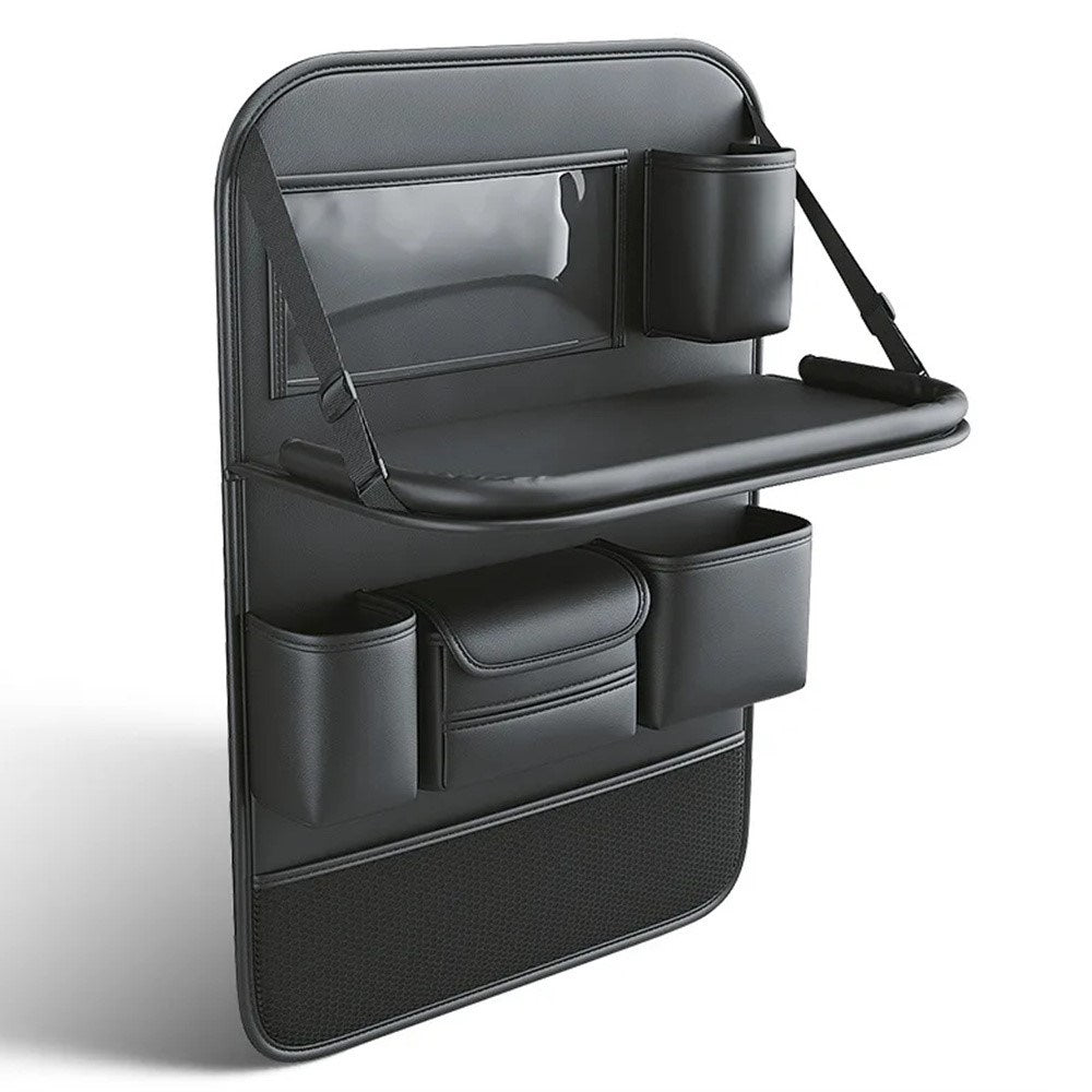 Multifunctional Rear Seat Organzier in Leather - Black