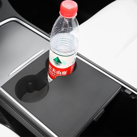 Silicone Cup and Bottle Holder for Armrest Console in Tesla Model 3 / Y - Black