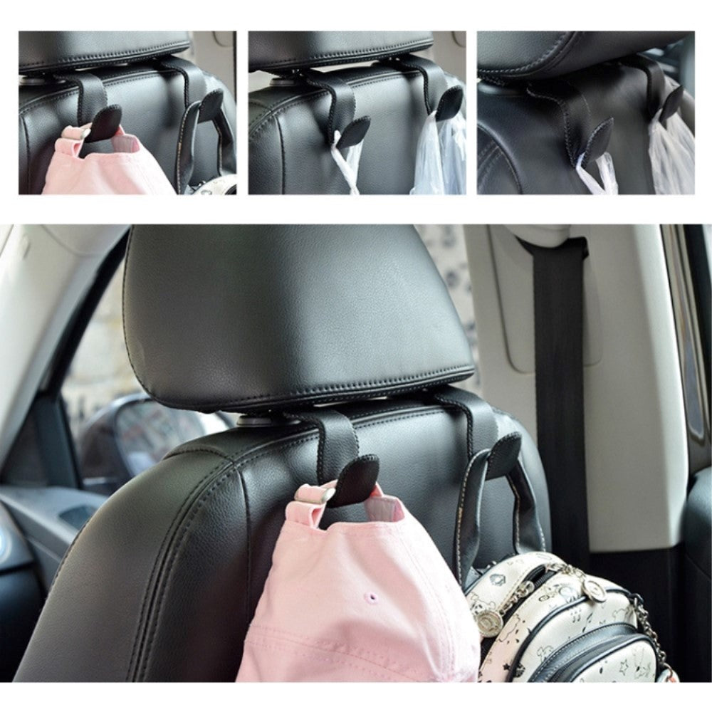 Faux Leather Hook for the Car's Headrest - Black