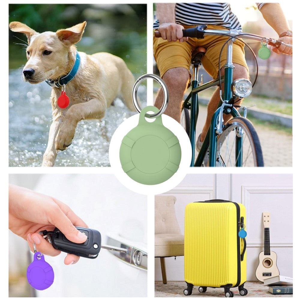 AirTag Silicone Case with Key Ring - Light Blue