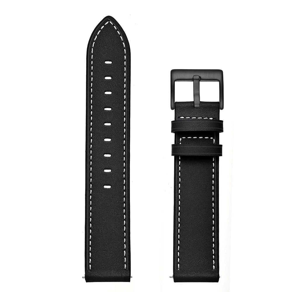 Universal Smartwatch Leather Strap (20mm) - Black