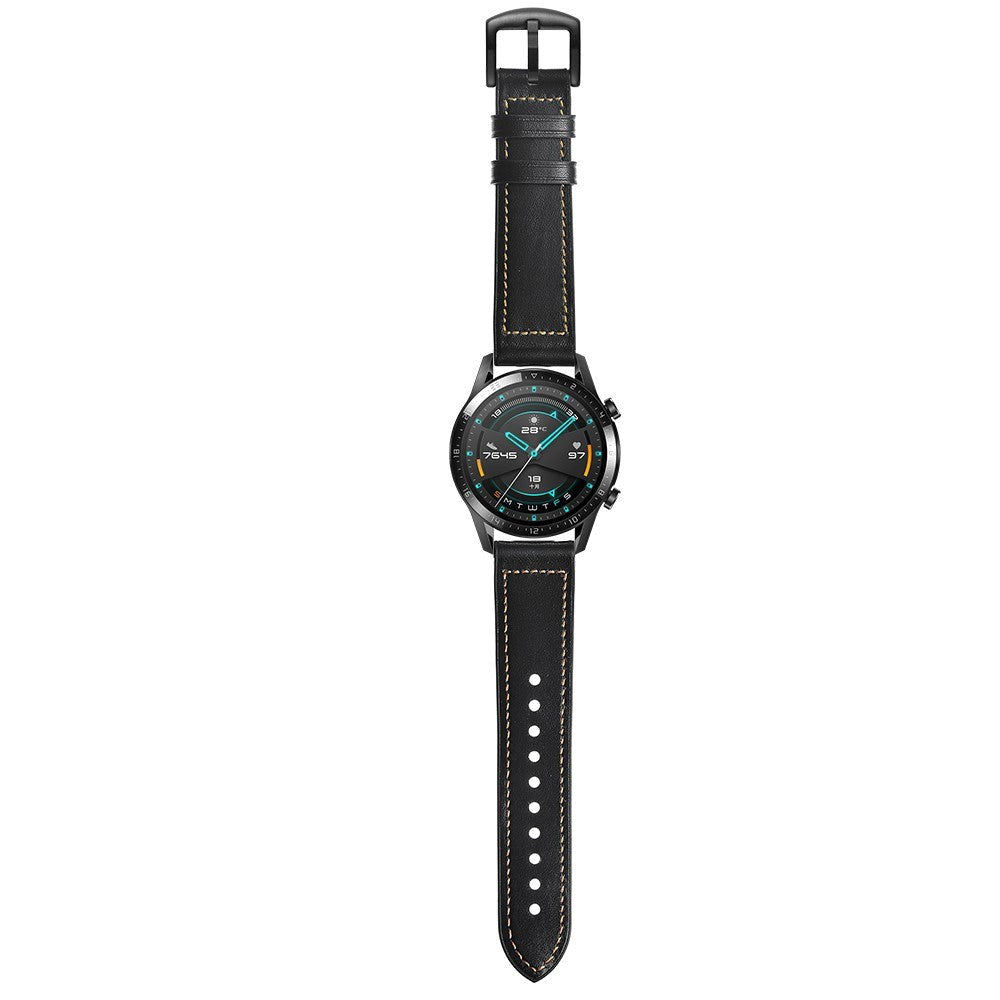 Smartwatch Universal (22mm) Leather Strap - Black