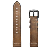 Smartwatch Universal (22mm) Leather Strap - Dark Brown / Black