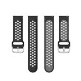 Smartwatch w. holes Silicone Strap (20mm) - Black/Grey