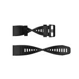 Universal Garmin 22mm QuickFit Grooved Silicone Strap - Black