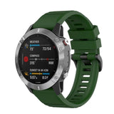 Universal Garmin 22mm QuickFit Grooved Silicone Strap - Army Green