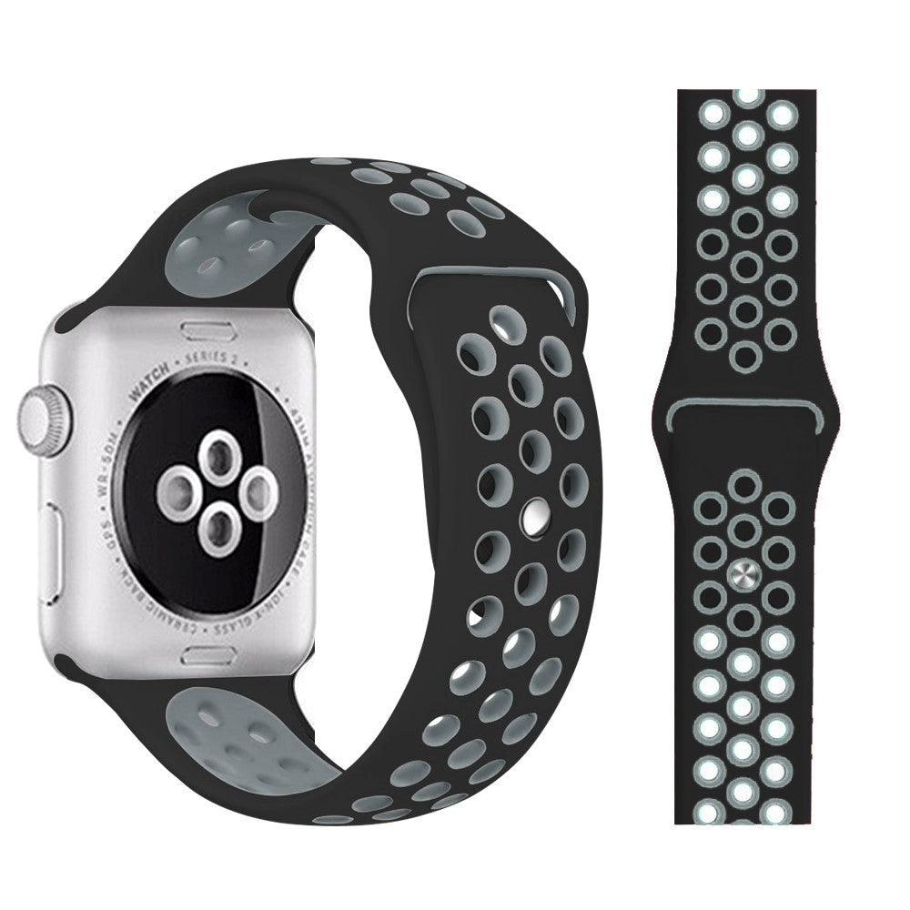 Apple Watch 38-40mm Two-Color Silicone Strap - Black/Grey