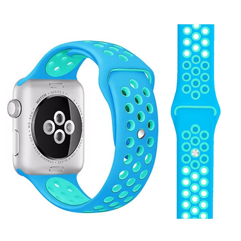 Apple Watch 38-40mm Two-Color Silicone Strap - Blue / Turquoise