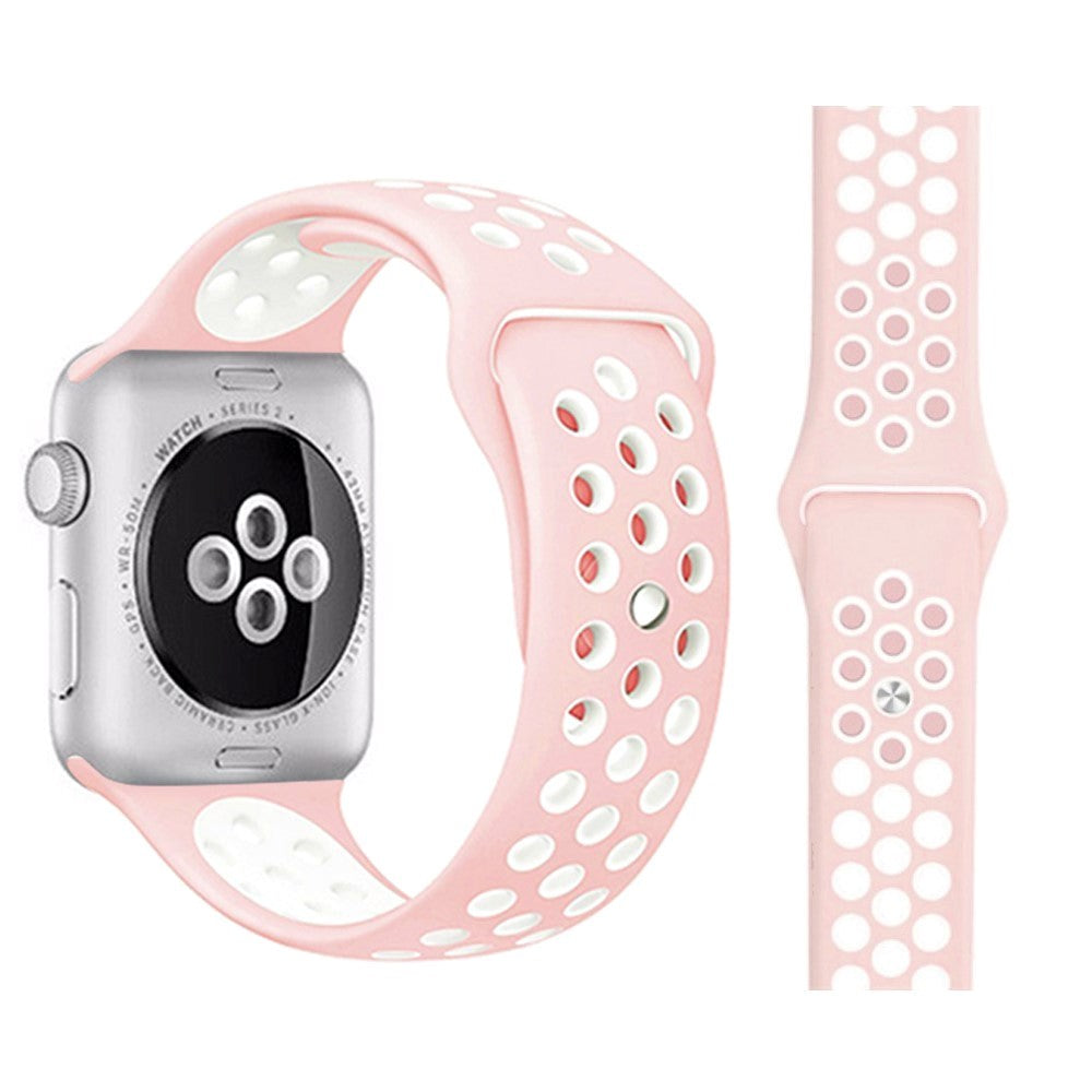 Apple Watch 38-40mm Two-Color Silicone Strap - Pink/White