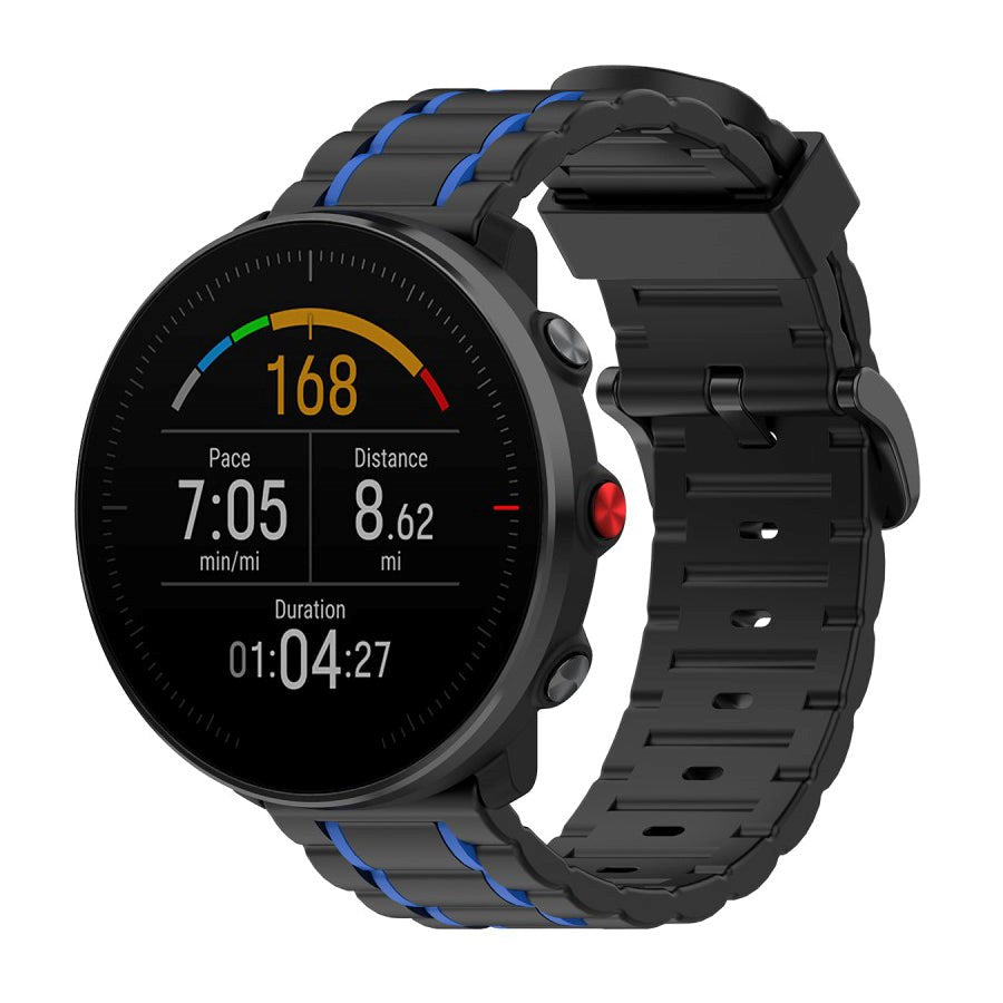 Smartwatch Silicone Strap (22mm) - Black / Dark Blue