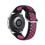 Universal Smartwatch Two-Color Silicone Strap (20mm) - Black/Pink