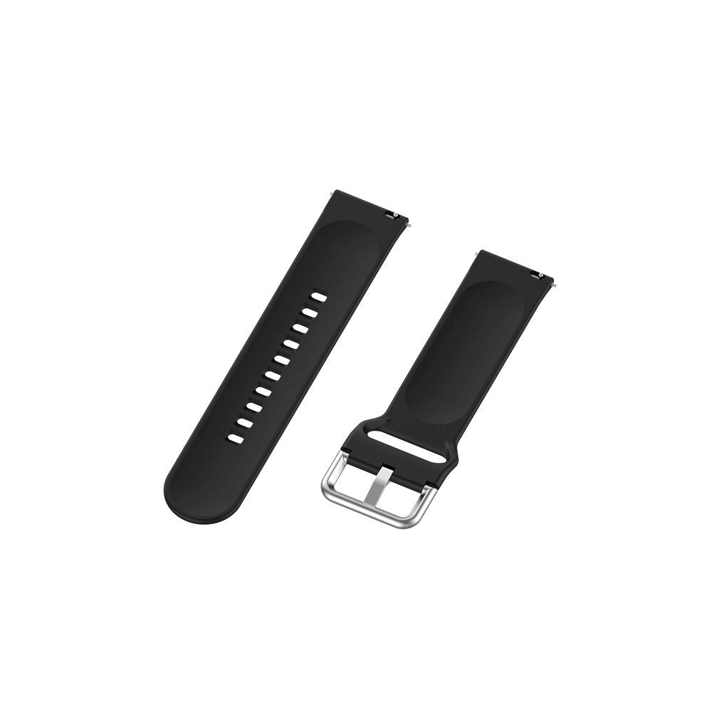 Smartwatch Buckle Silicone Strap (22mm) w. Buckle - Black - Size L