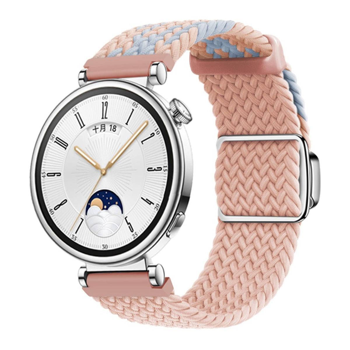Universal 18mm EIDERWOOD Woven Watch Strap - Pink / Blue