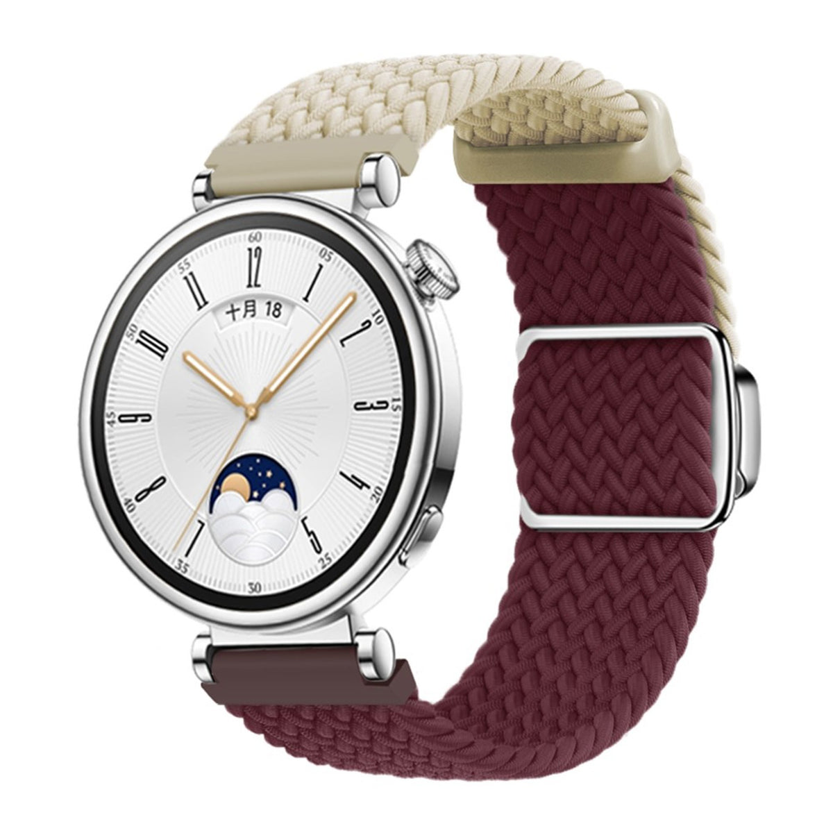 Universal 18mm EIDERWOOD Woven Watch Strap - Beige / Red