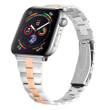 Apple Watch (42/44/SE/45/46/49mm) Two-Colour Stainless Steel Strap - Aluminium / Gold