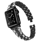 Apple Watch (42/44/SE/45/46/49mm) Metal Strap w. Rhinestones - Black