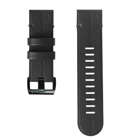 Universal Garmin Strap (26mm QuickFit) Leather & Silicone Strap - Black