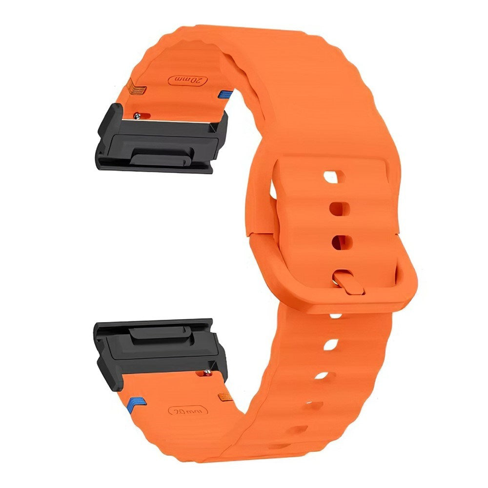 Universal Garmin 26mm QuickFit EIDERWOOD Wavy Silicone Strap - Orange