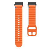 Universal Garmin 26mm QuickFit EIDERWOOD Wavy Silicone Strap - Orange