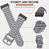 Universal Garmin 26mm QuickFit EIDERWOOD Wavy Silicone Strap - Black