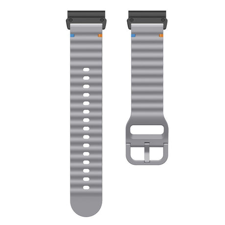Universal Garmin 26mm QuickFit EIDERWOOD Wavy Silicone Strap - Dark Grey