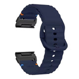 Universal Garmin 26mm QuickFit EIDERWOOD Wavy Silicone Strap - Blue