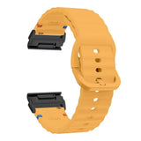 Universal Garmin 26mm QuickFit EIDERWOOD Wavy Silicone Strap - Yellow