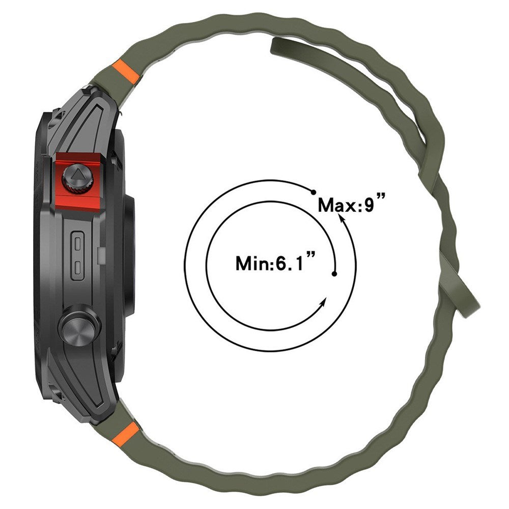 Universal Garmin 26mm QuickFit EIDERWOOD Wavy Silicone Strap - Yellow