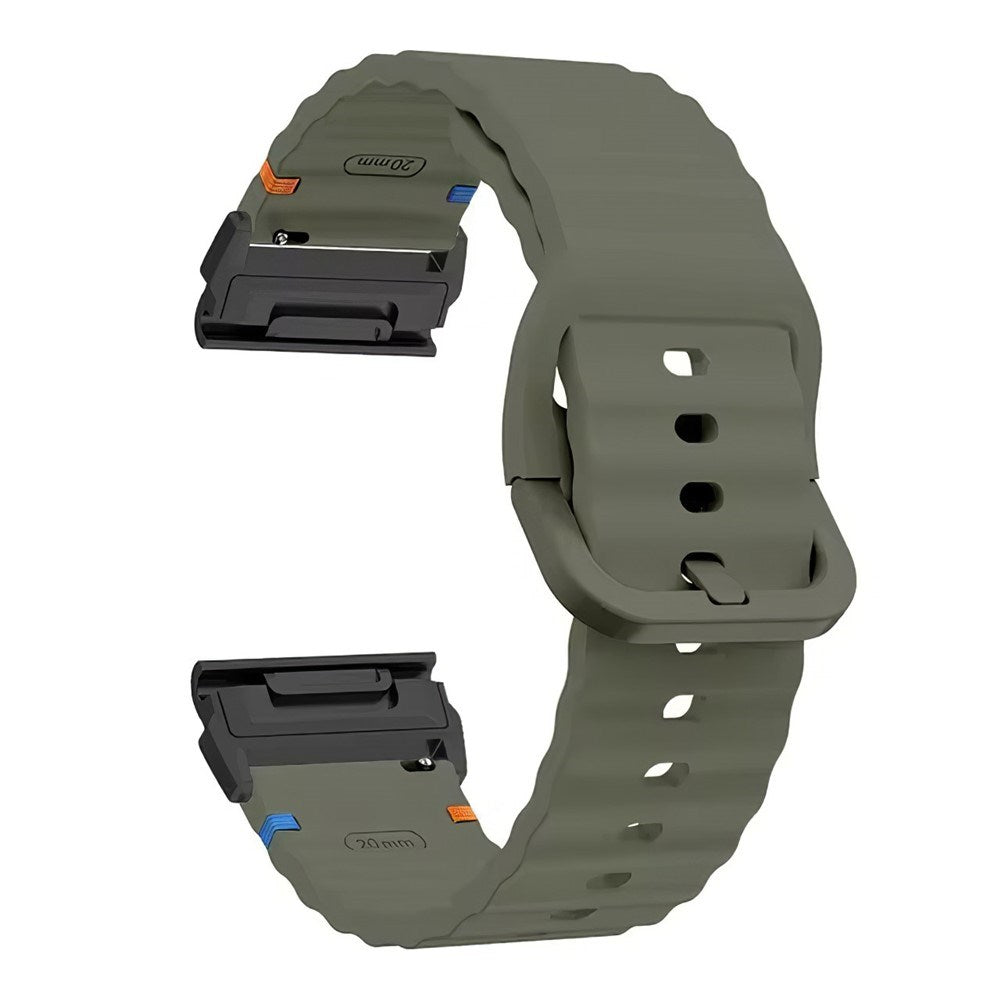 Universal Garmin 26mm QuickFit EIDERWOOD Wavy Silicone Strap - Green