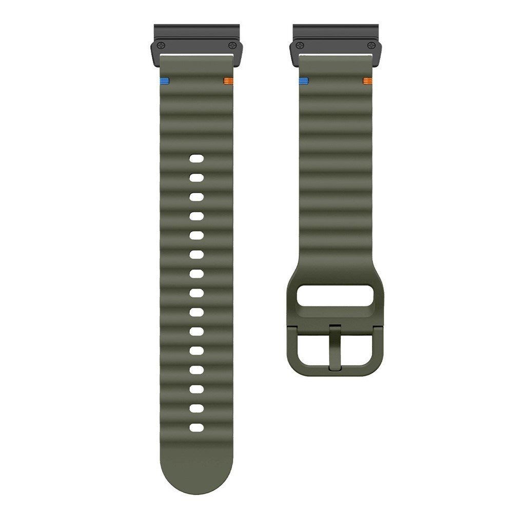 Universal Garmin 26mm QuickFit EIDERWOOD Wavy Silicone Strap - Green