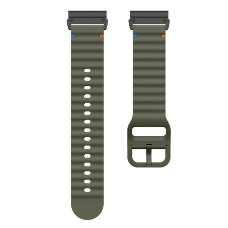 Universal Garmin 26mm QuickFit EIDERWOOD Wavy Silicone Strap - Green