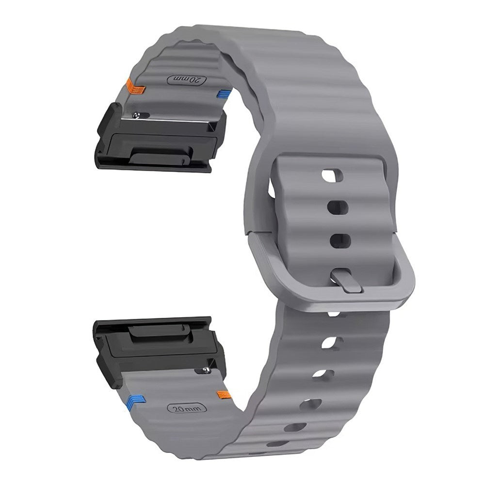 Universal Garmin 22mm QuickFit EIDERWOOD Wavy Silicone Strap - Dark Grey