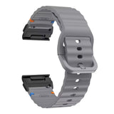 Universal Garmin 22mm QuickFit EIDERWOOD Wavy Silicone Strap - Dark Grey