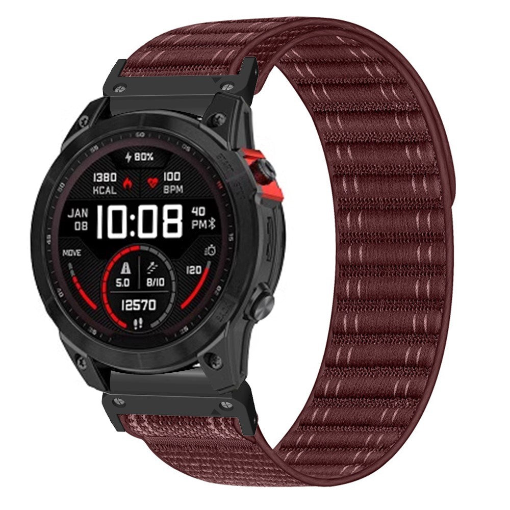 Universal Garmin 22mm QuickFit EIDERWOOD Nylon Loop Watch Strap - Red