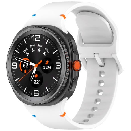 EIDERWOOD Samsung Galaxy Watch 8 / 8 Classic (40 / 44 / 46mm) Silicone Strap with Stitching Line - White